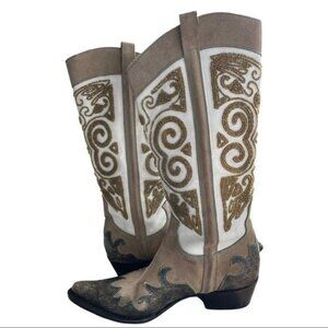 SONORA Western Cowboy Boots GOODYEAR WELT Beaded Size  36 - US 6